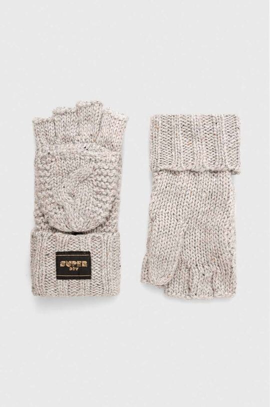 

Перчатки из смесовой шерсти Superdry, серый