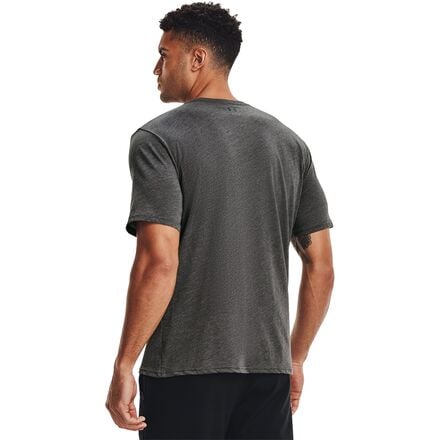 Рубашка Sportstyle с коротким рукавом и левой грудью мужская Under Armour, цвет Charcoal Medium Heather/Black