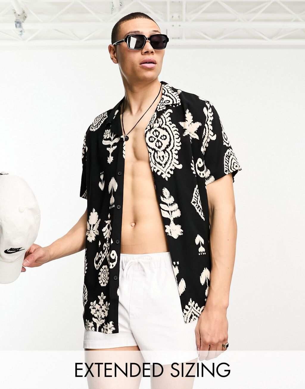 

Свободная рубашка с ацтекским принтом ASOS DESIGN Revere
