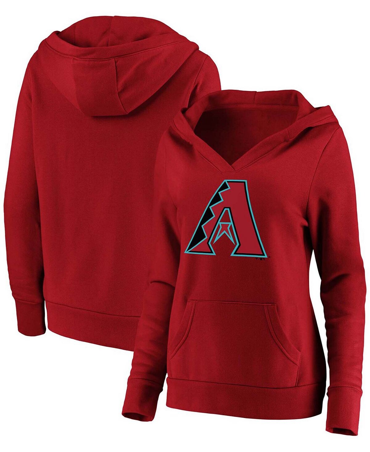 

Красный пуловер с v-образным вырезом и логотипом Arizona Diamondbacks размера плюс, толстовка с капюшоном Fanatics, красный