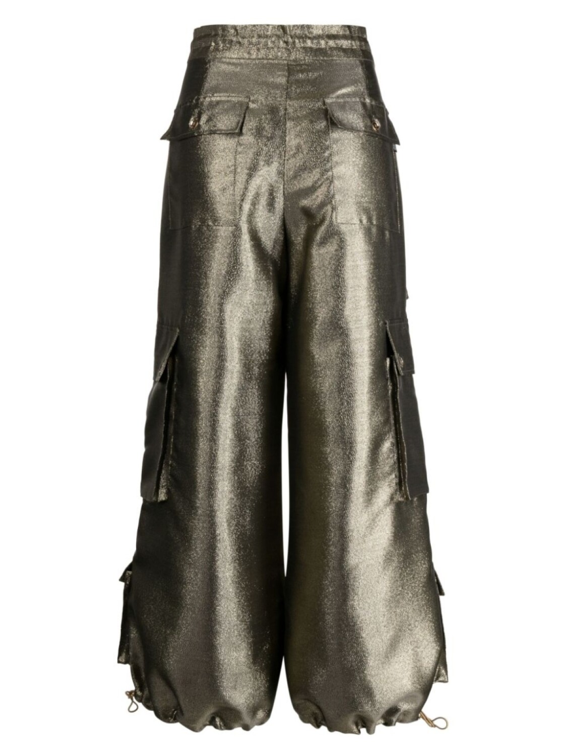 

Cynthia Rowley брюки карго с эффектом металлик, золотой