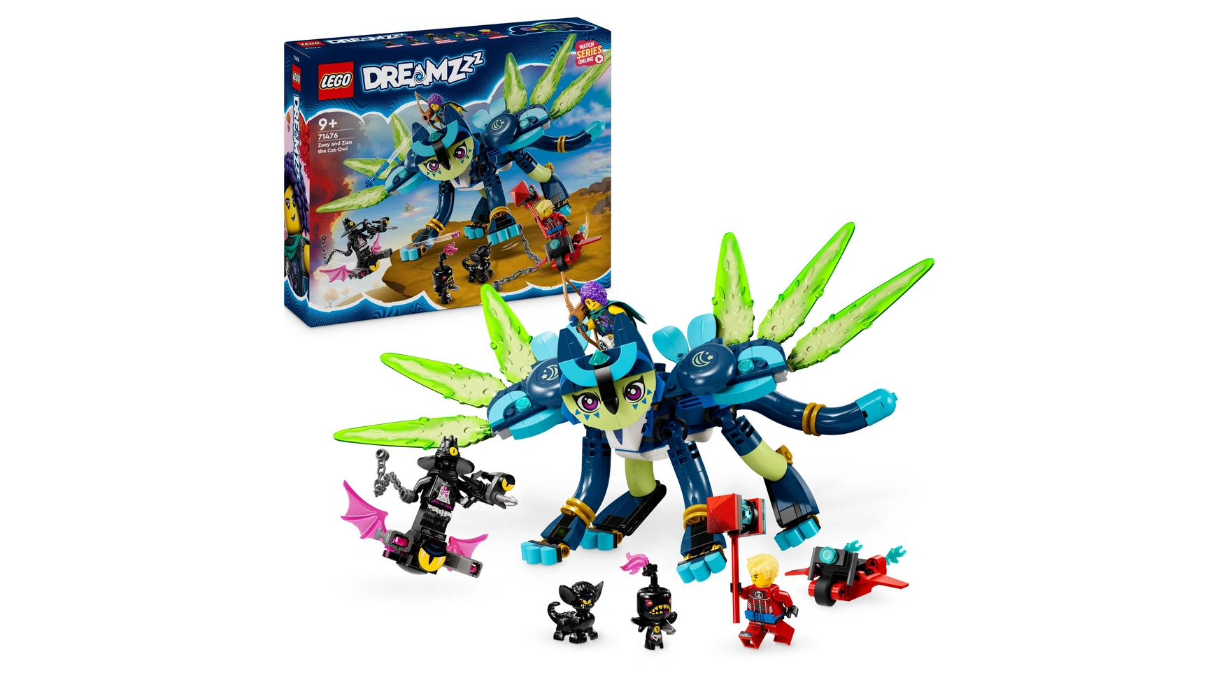 Lego DREAMZzz Зои и кошка Сова Зиан, игрушечный кот в стиле фэнтези lego dreamzzz фантастический домик на дереве соберите 2 типа модели