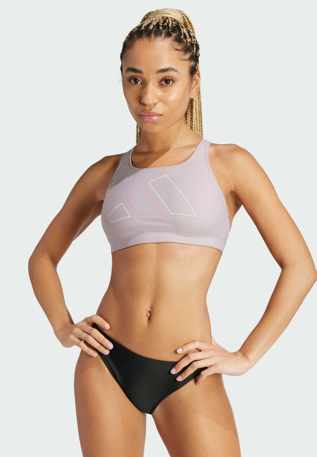 

Спортивный бюстгальтер средней поддержки BIG BARS adidas Performance, цвет preloved fig