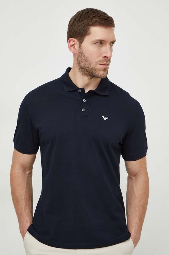 

Хлопковое поло Emporio Armani, темно-синий