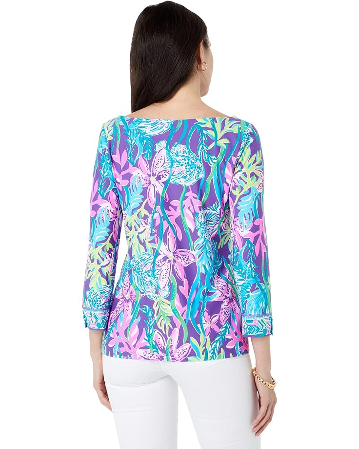 цена Топ Lilly Pulitzer Everlynn UPF 50+ Top, цвет Pigment Purple Party All The Tide Engineered Chilly Lilly