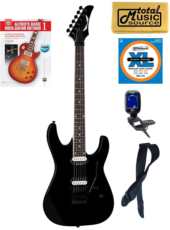цена Электрогитара Dean Modern 24 Select Floyd Electric Guitar, Classic Black, Book Bundle