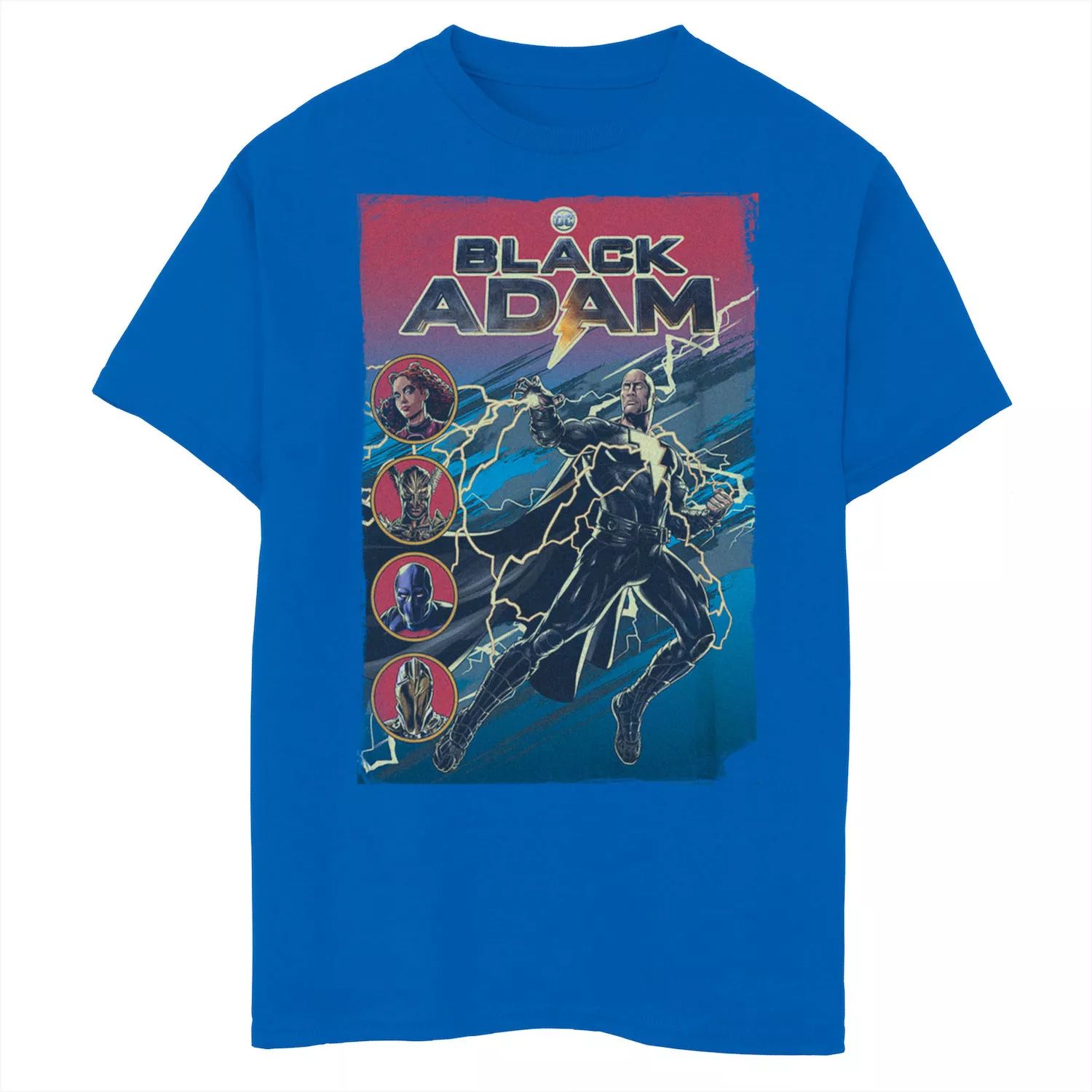 Черная футболка с изображением плаката Adam & JSA для мальчиков 8–20 лет Adam Lightning Adam & JSA Licensed Character infinity na jsa keisotsu butai