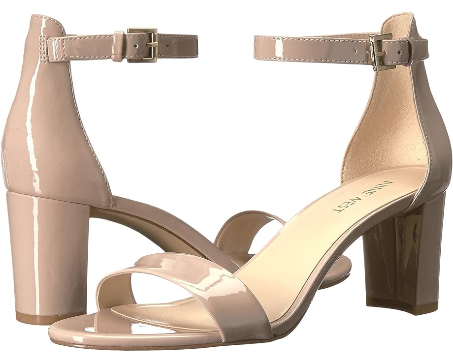 Сандалии Nine West Pruce Block Heel, цвет Natural Sleek Patent PU