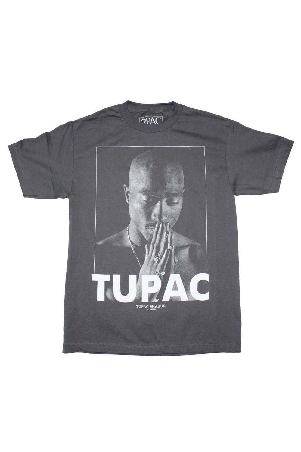 Хлопковая футболка «Молитва» Tupac Shakur, серый