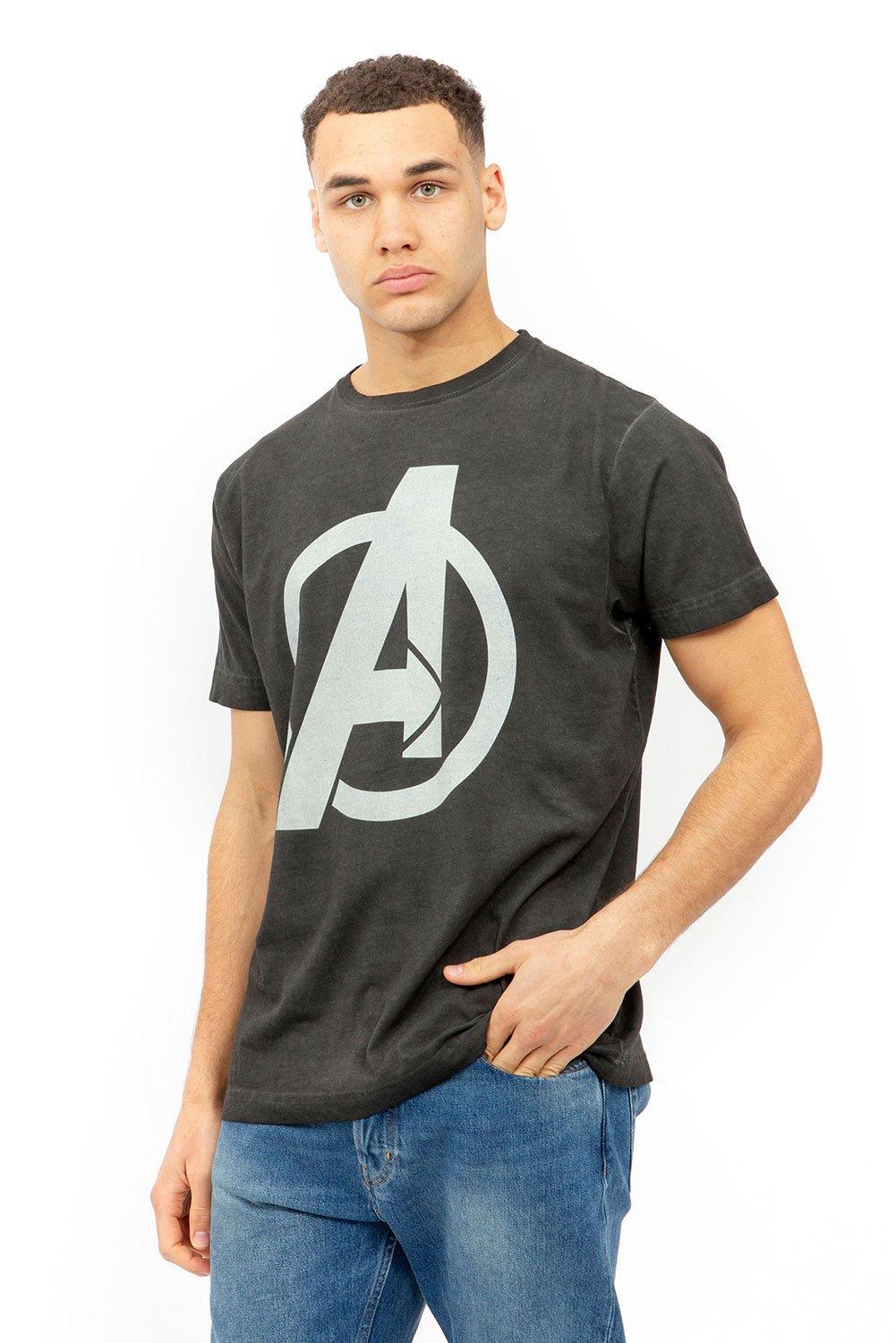 Винтажная хлопковая футболка Marvel, черный