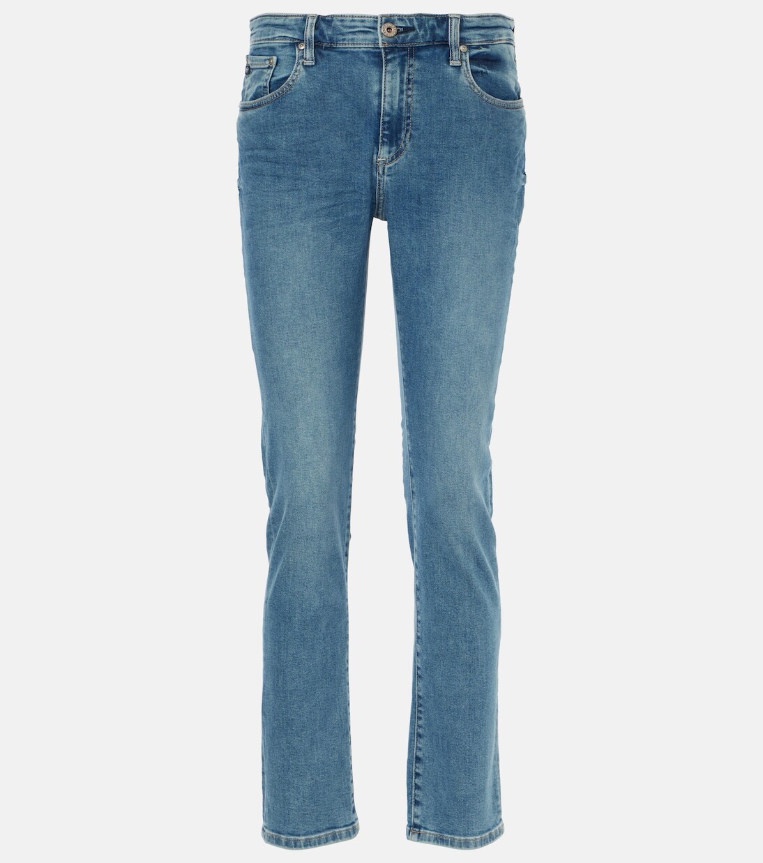 

Прямые джинсы с высокой посадкой Ag Jeans, синий