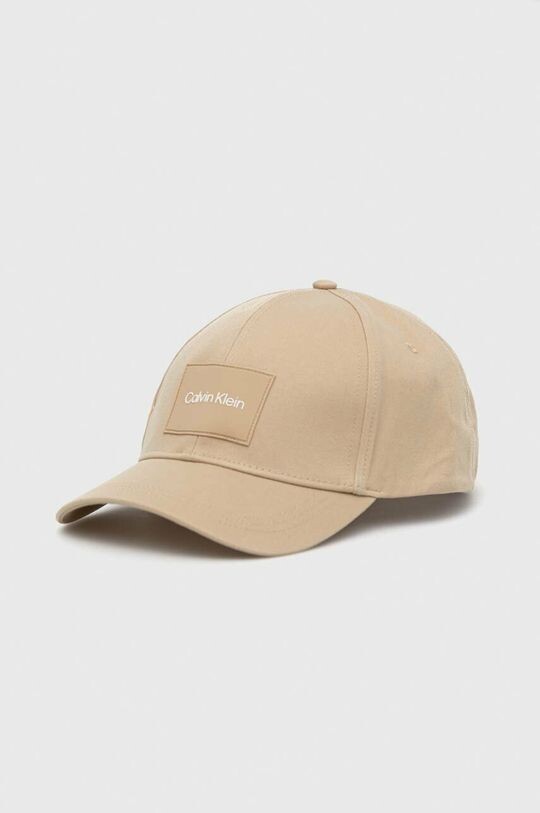 

Хлопковая бейсболка Calvin Klein, бежевый