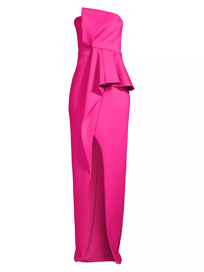 Асимметричное платье Jonas с драпировкой Black Halo, цвет iconic pink