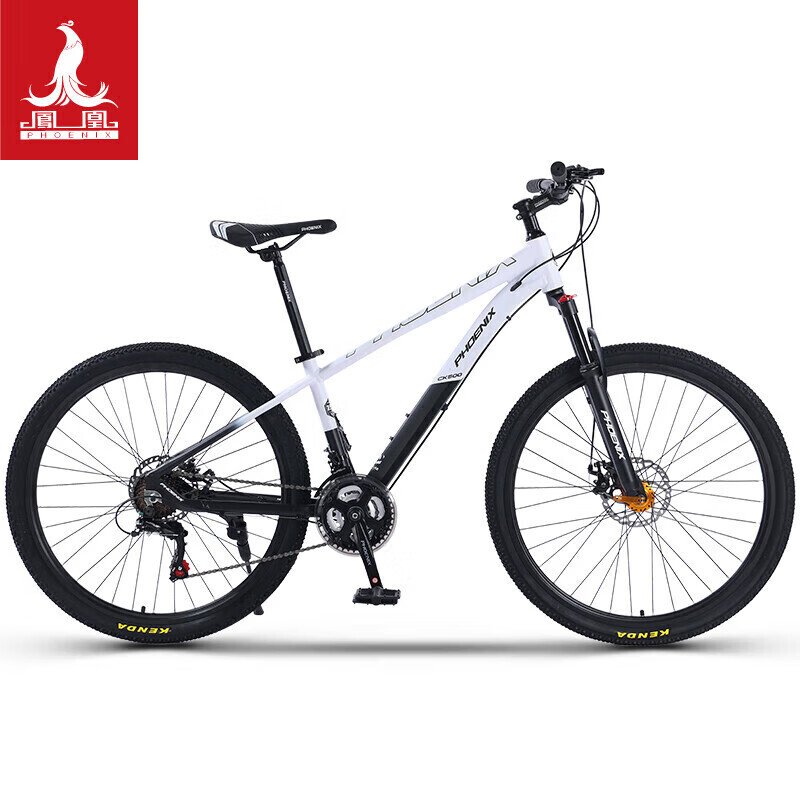 

Горный велосипед Phoenix для взрослых, велосипед Shimano с регулируемой скоростью, алюминиевая рама, 27,5 дюймов, 24 скорости, Legend 500, белый, черный