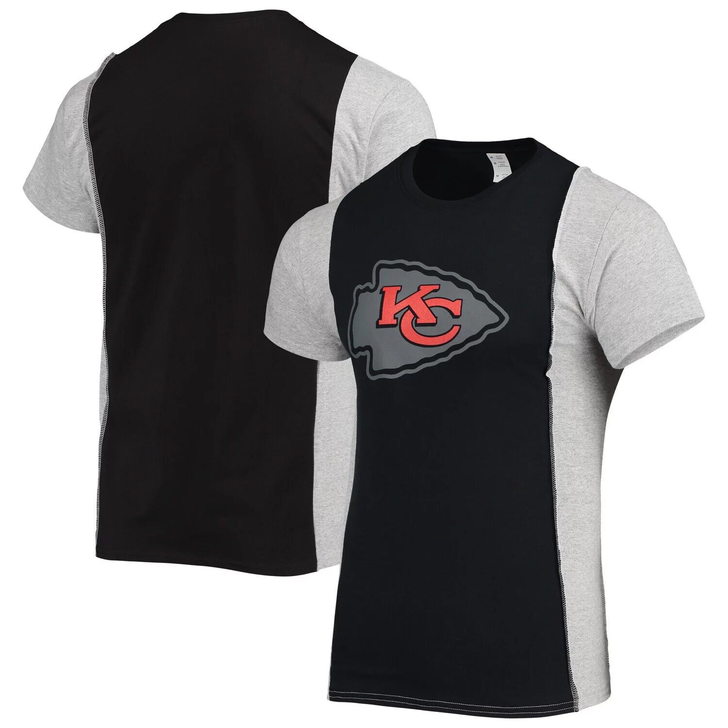 

Мужская футболка Refried Apparel черного/серого цвета с мелированием Kansas City Chiefs из экологически чистого материала с разрезом, Черный