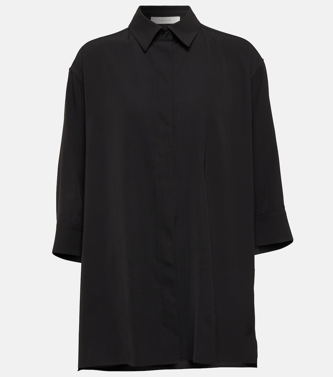 Рубашка Elada из смесовой шерсти THE ROW, черный платье stefos из смесовой шерсти the row черный