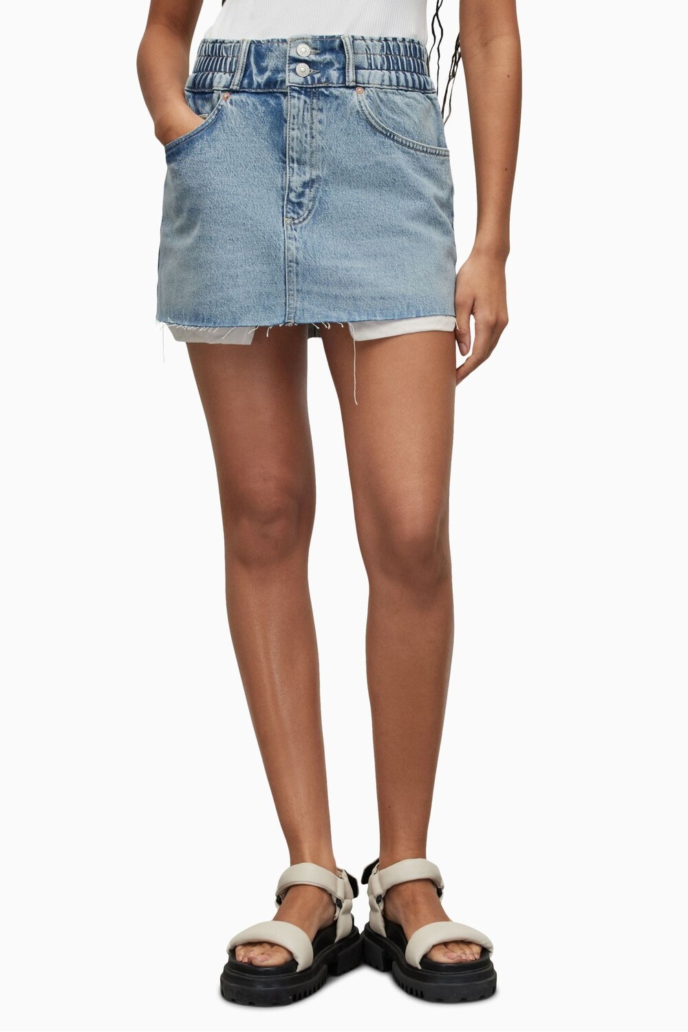 

Синяя мини-юбка AllSaints Hailey All Saints, синий
