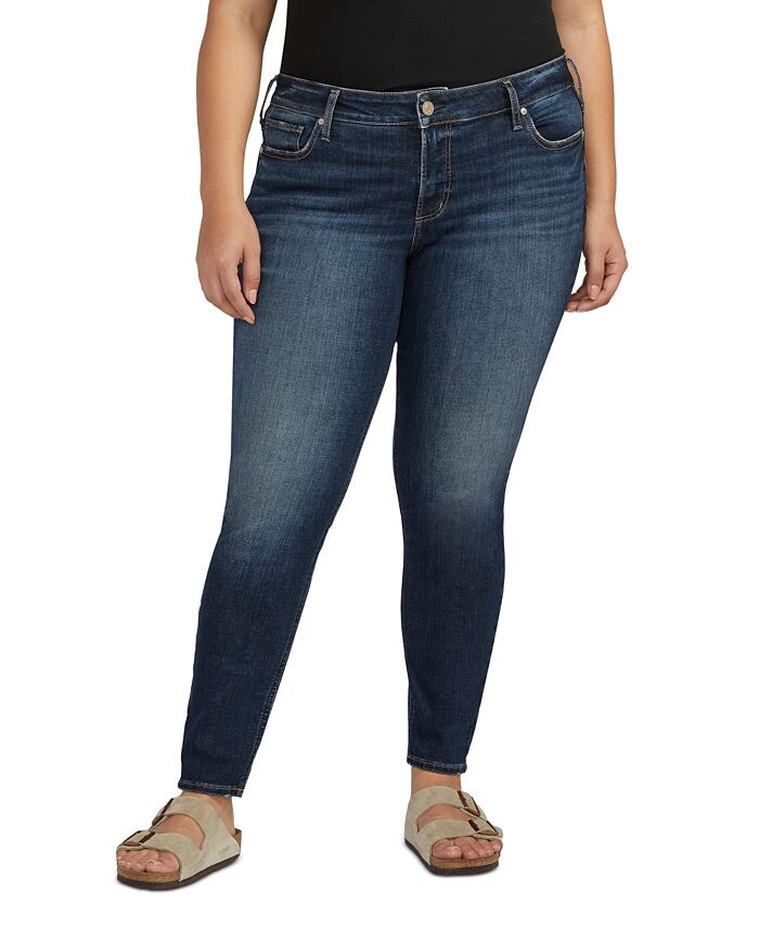 

Джинсы скинни Elyse больших размеров Silver Jeans Co., синий