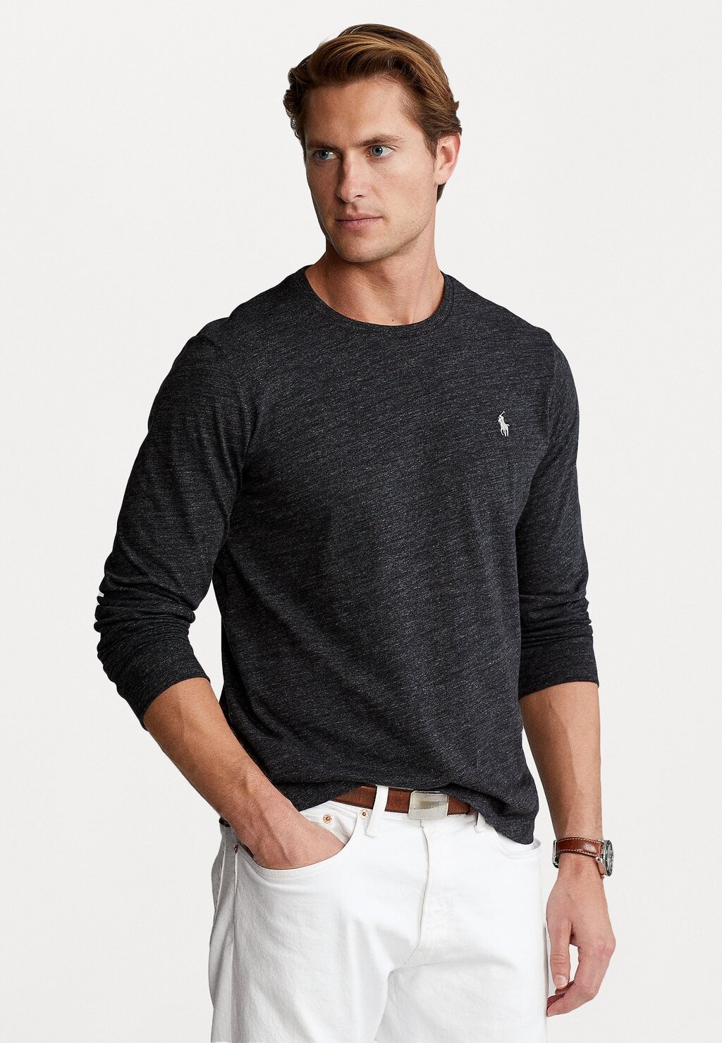

Футболка с длинным рукавом CUSTOM SLIM FIT Polo Ralph Lauren, меланжевый вереск