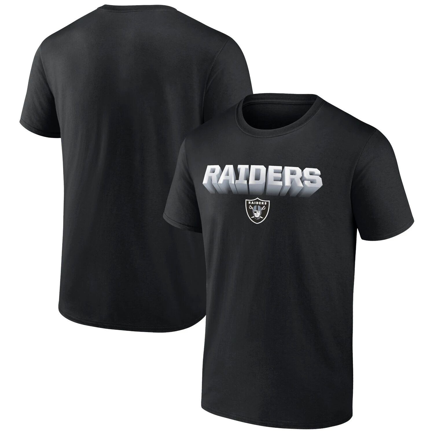

Мужская черная футболка с логотипом Las Vegas Raiders Chrome Dimension Fanatics, Черный