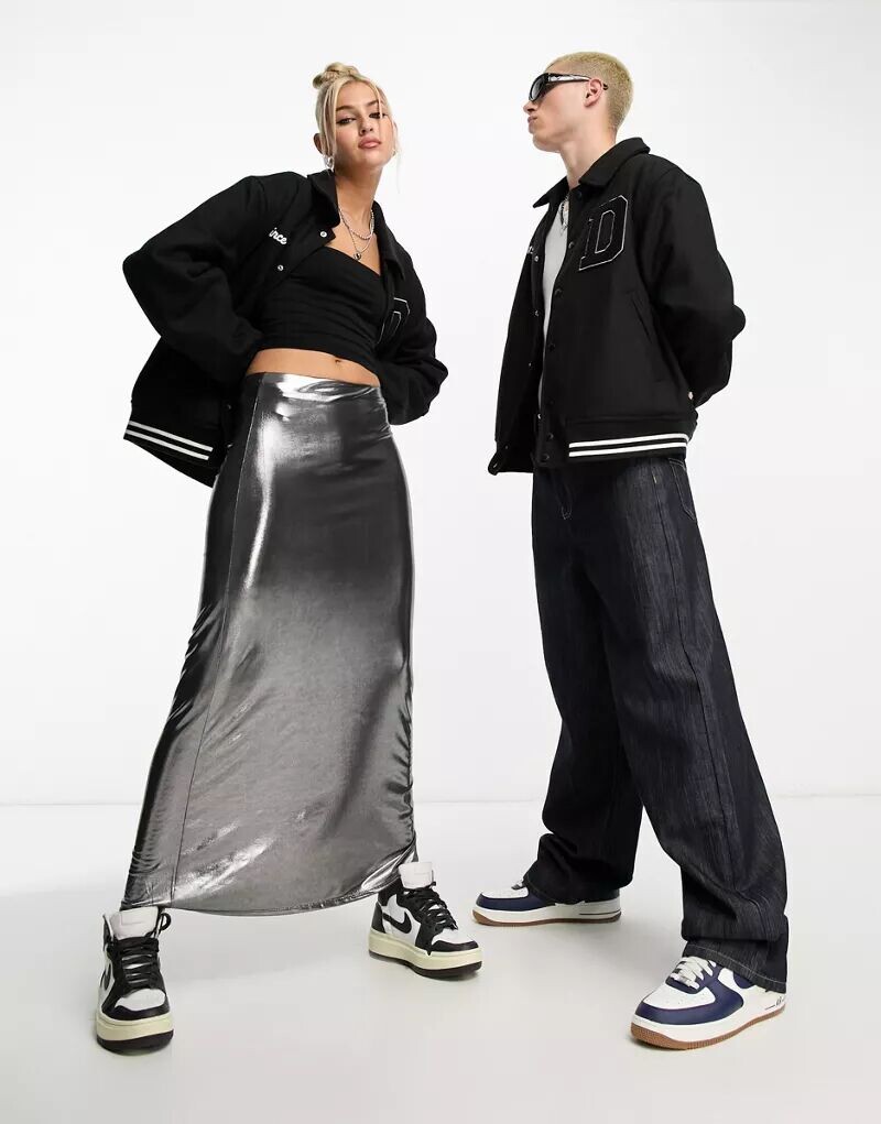 

Черная университетская куртка унисекс Dickies West Vale с вышитым логотипом на спине