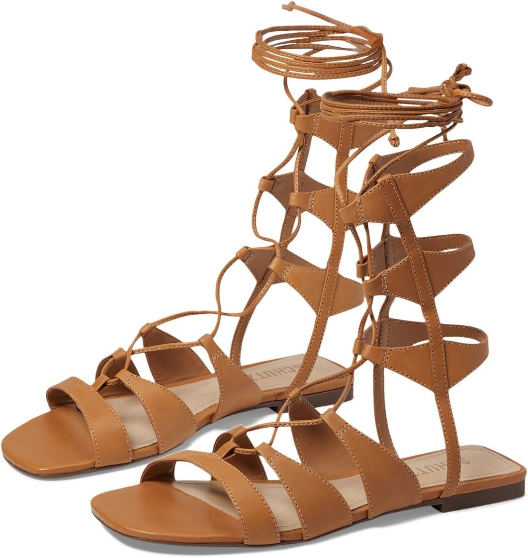 

Сандалии на плоской подошве Cassia Flat Schutz, цвет Nude Caramel
