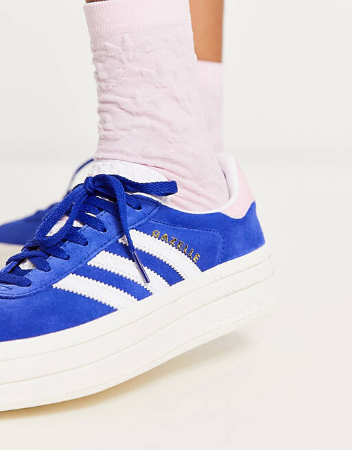 

Синие и розовые кроссовки на платформе adidas Originals Gazelle Bold