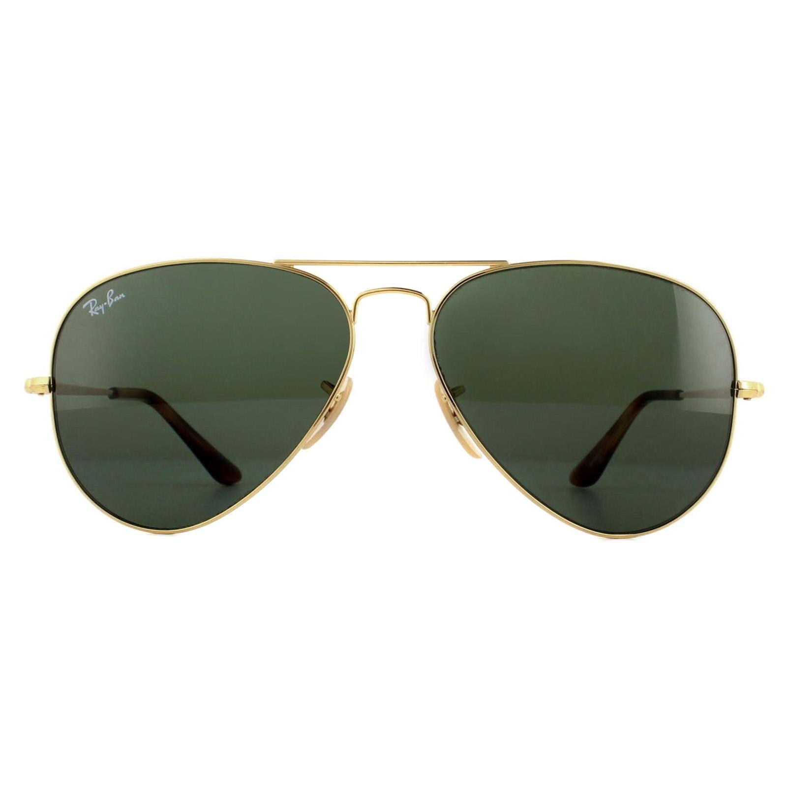 Золотисто-зеленые солнцезащитные очки-авиаторы Ray-Ban, золото