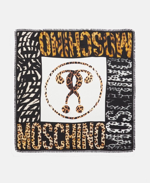 

Шелковый квадратный шарф Moschino, черный