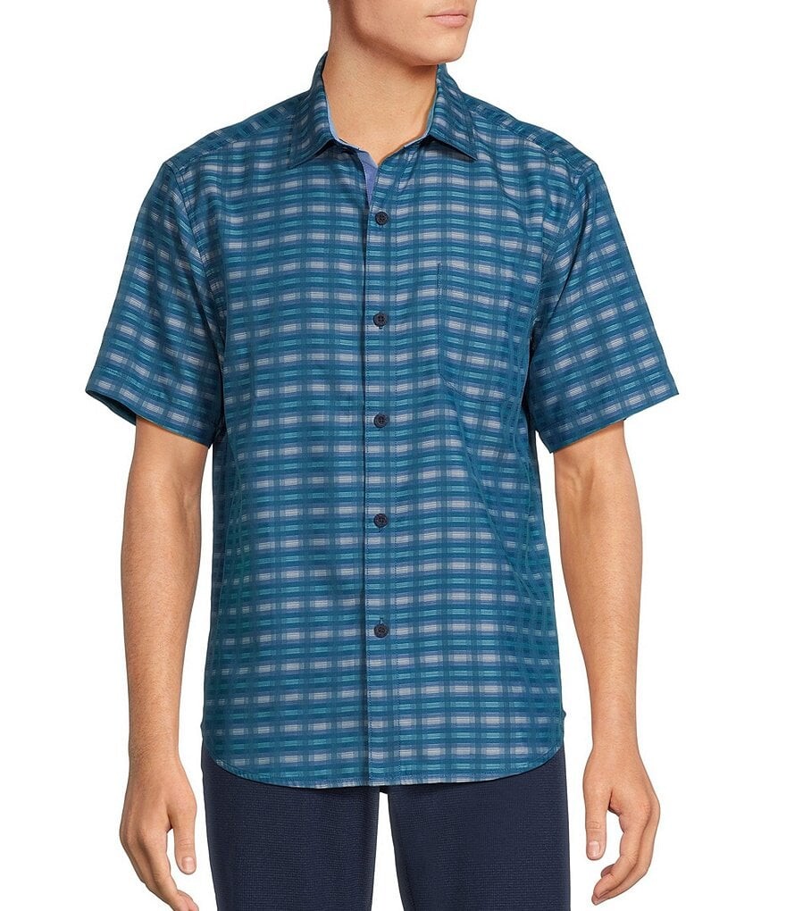 

Tommy Bahama Coconut Point Pixel In Paradise Тканая рубашка с короткими рукавами, синий
