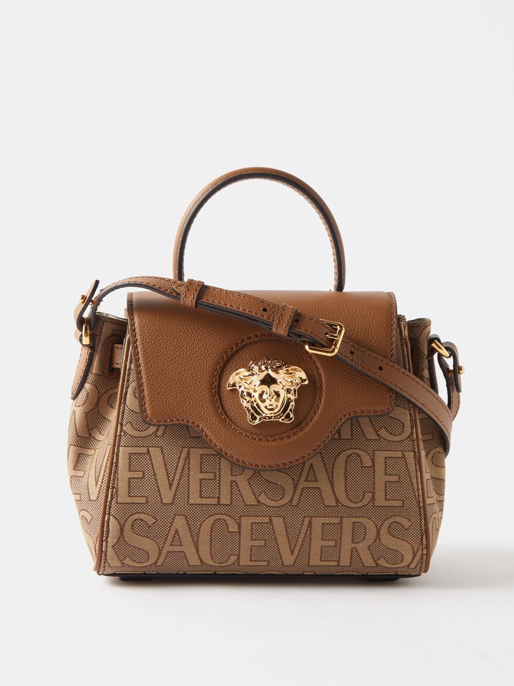

Сумка la medusa из холщовой ткани с логотипом Versace, бежевый