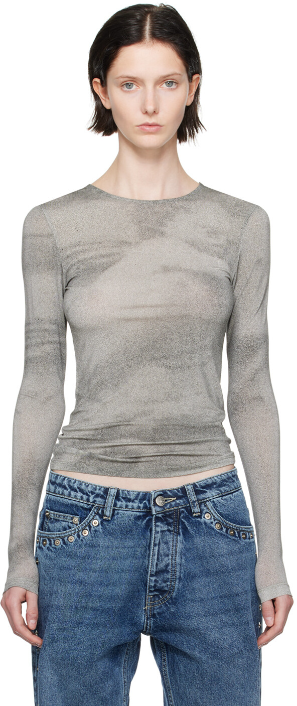 

Paloma Шерстяная серая футболка с длинным рукавом Arcangel Paloma Wool, Серый