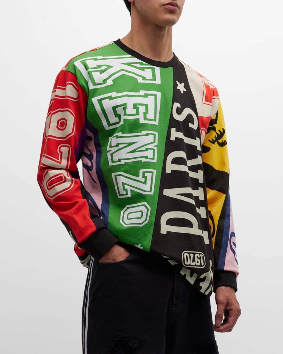

Мужская классическая футболка с флагами и логотипом Kenzo
