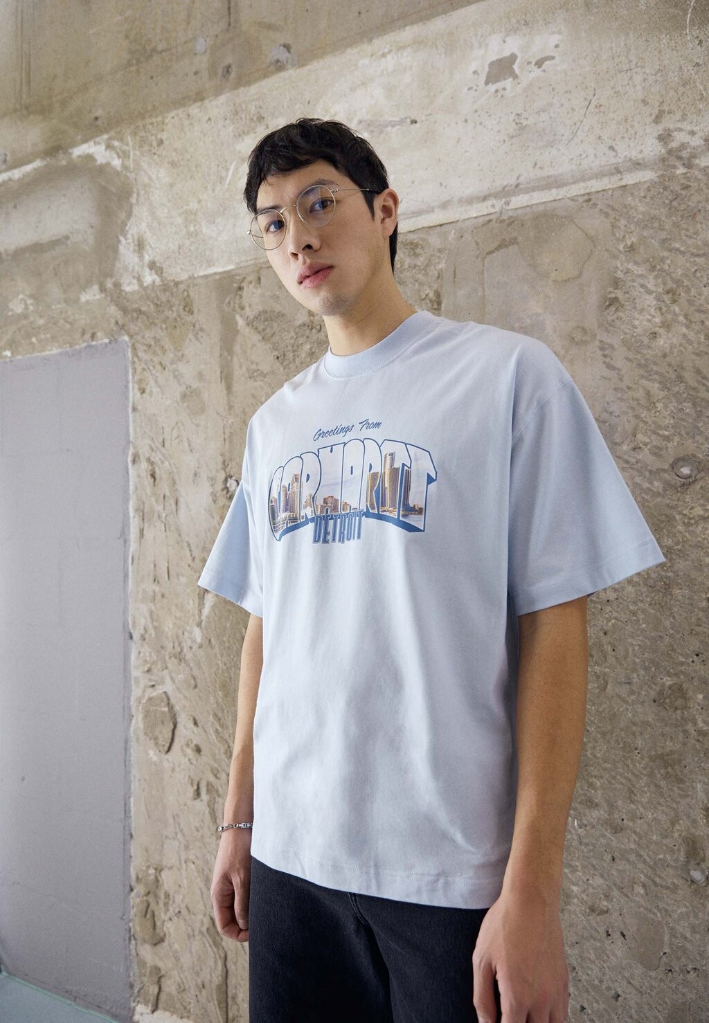 

Футболка с принтом Carhartt WIP, светло-синий