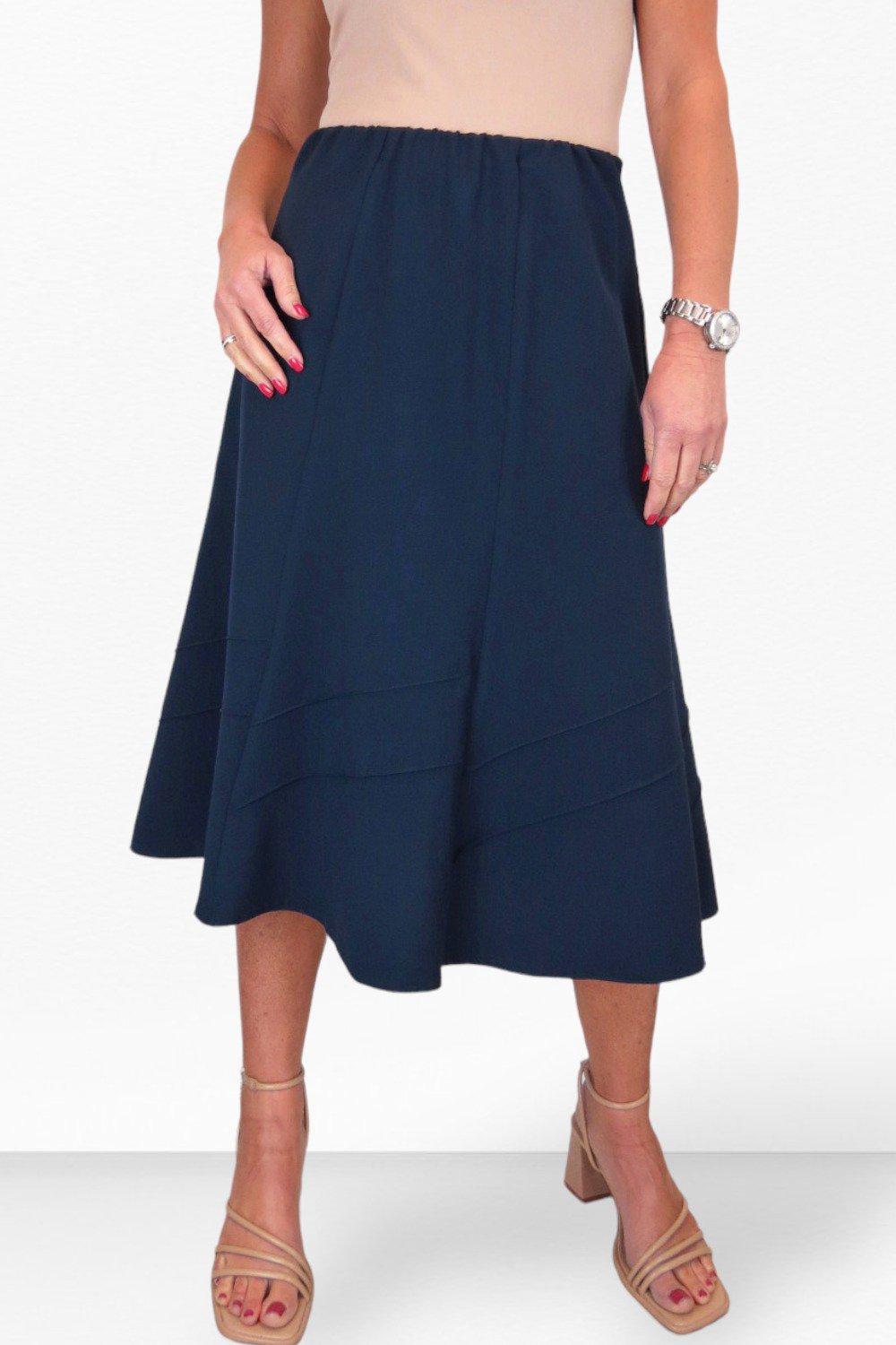 цена Расклешенная юбка с эластичной талией Paulo Due, синий