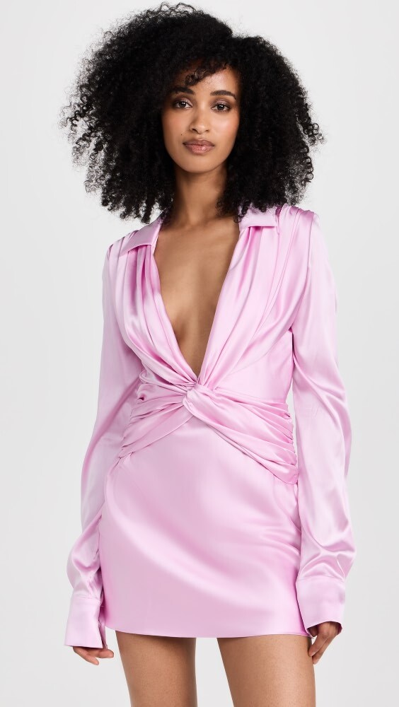 

Платье MACH & MACH Antoinette Pink Silk Mini Shirt, розовый