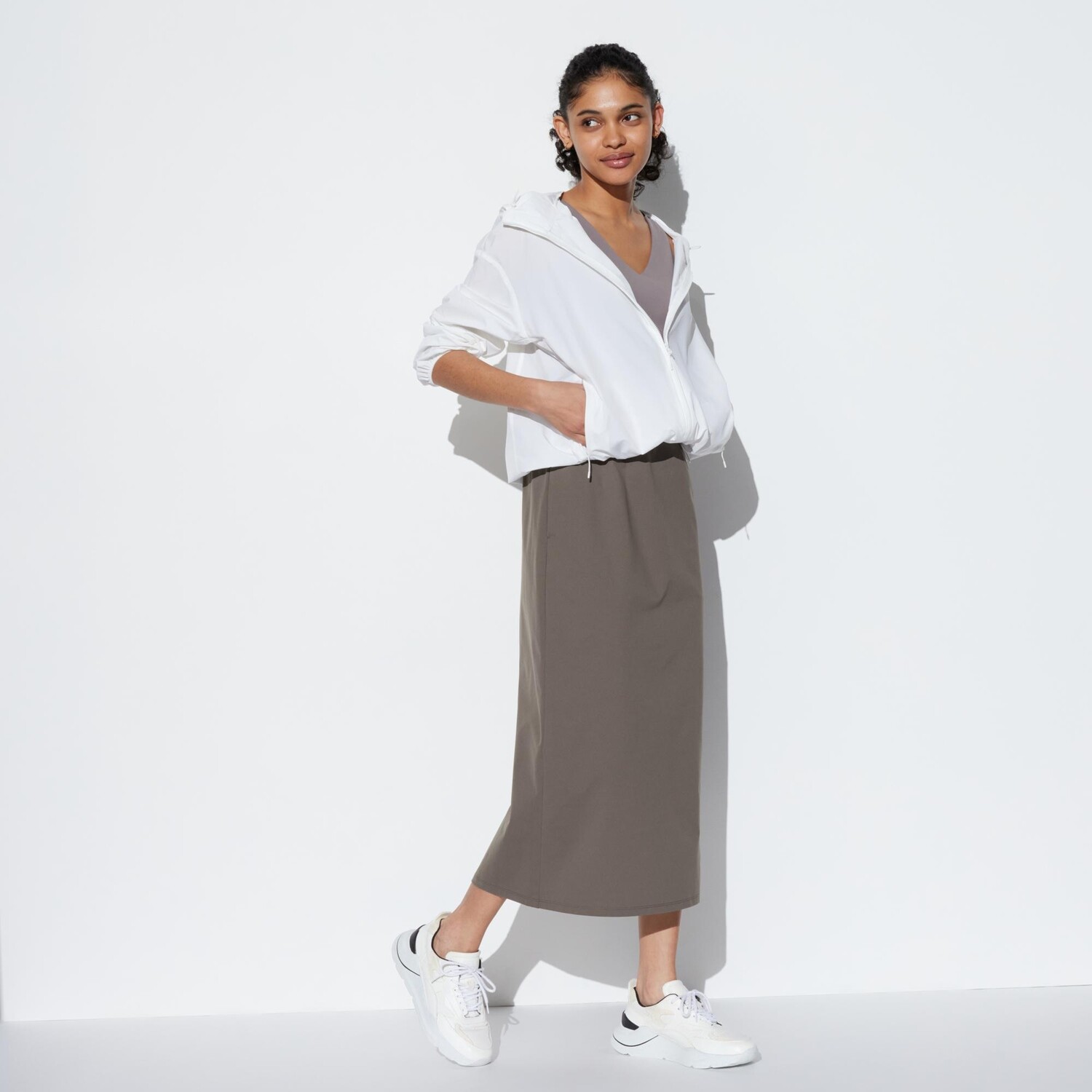 

Юбка длинная Uniqlo Stretch AIRism, коричневый