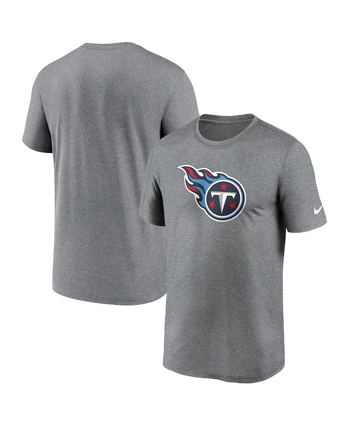 

Мужская футболка с логотипом Heather Charcoal Tennessee Titans Legend Performance Nike, серый