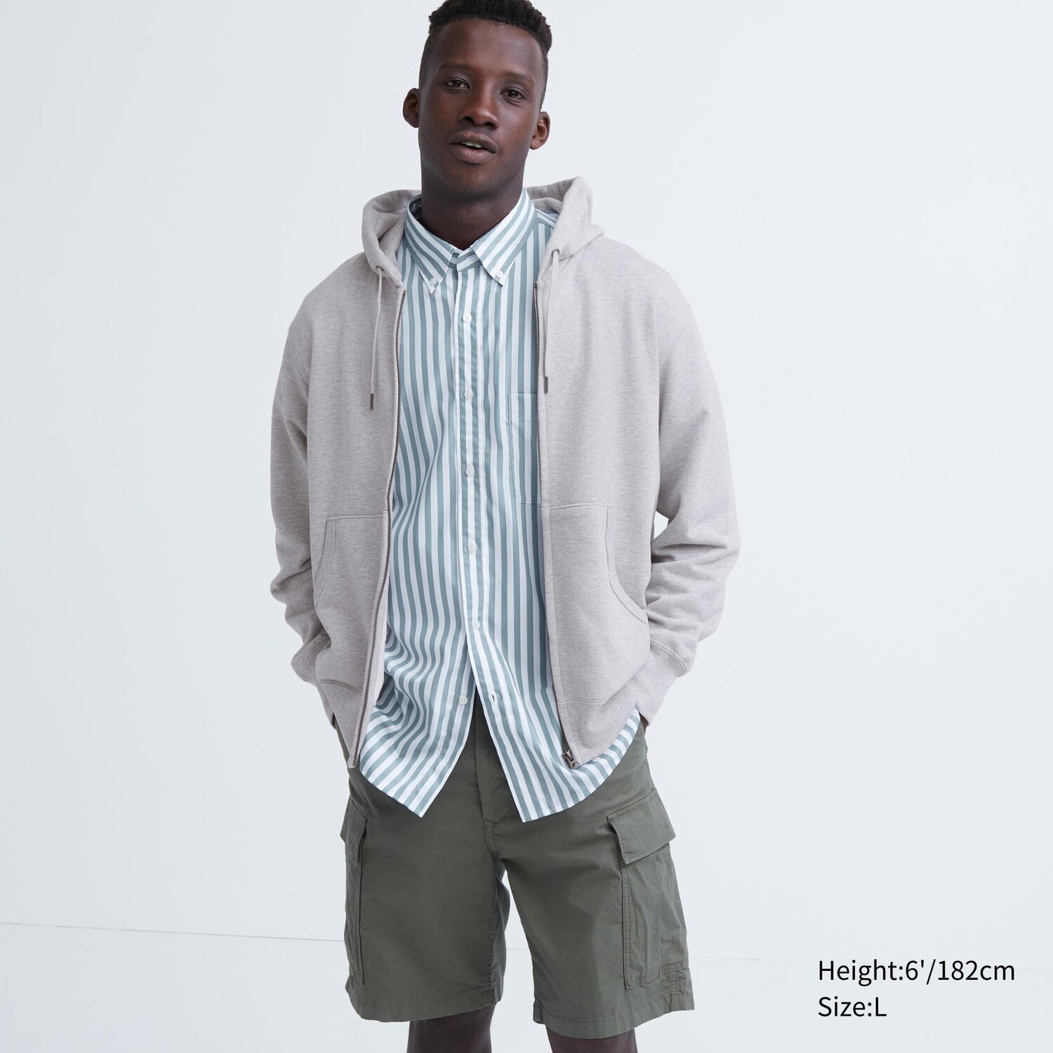

Толстовка с длинными рукавами и молнией во всю длину Sweat UNIQLO, серый