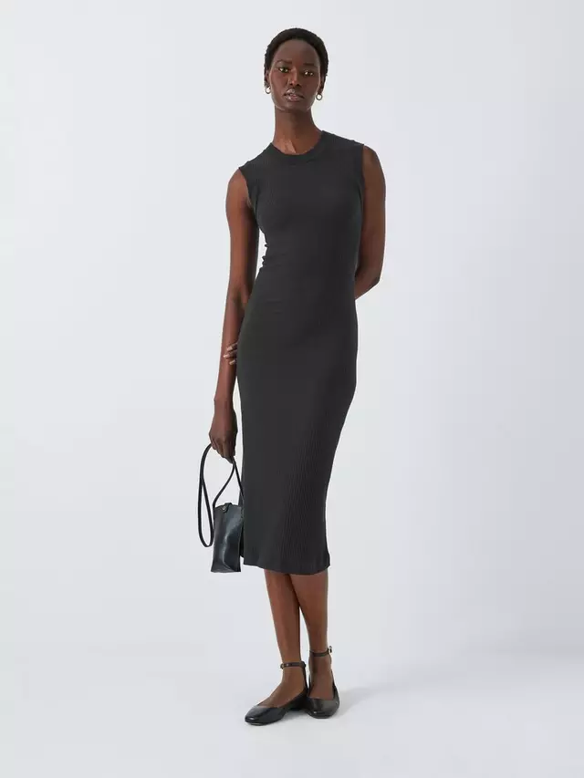

Платье John Lewis Wide Rib Midi, черный