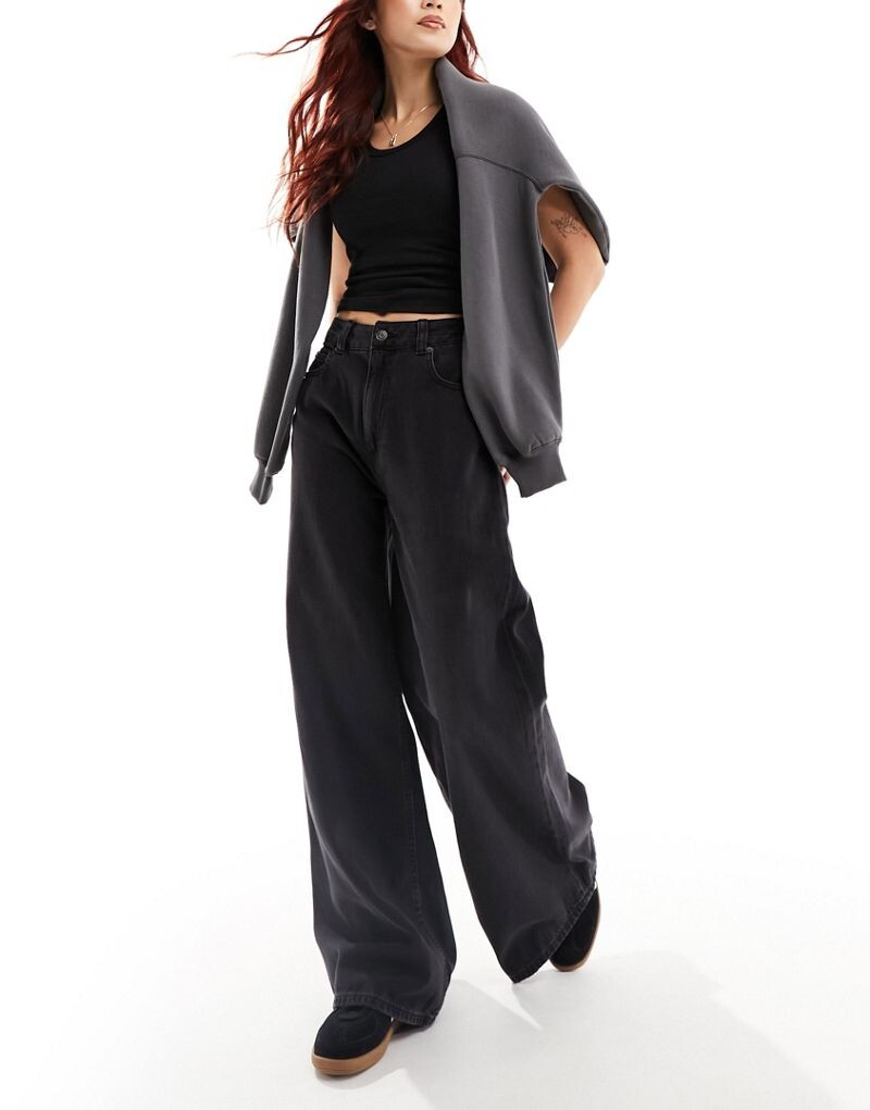 

Черные мягкие широкие джинсы ASOS DESIGN
