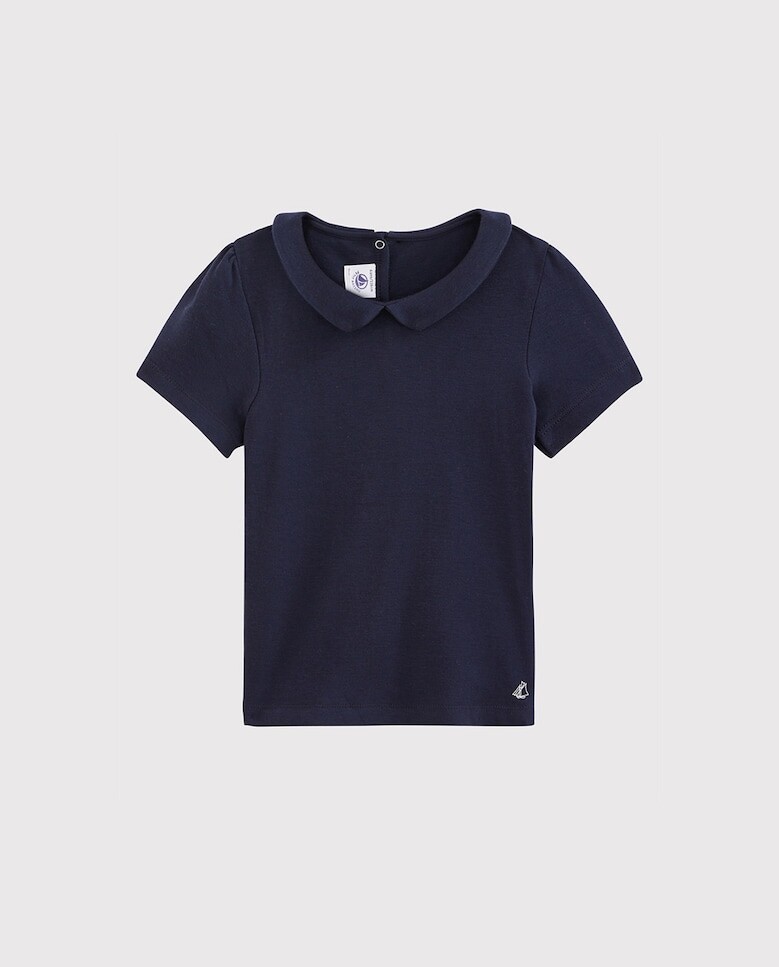 

Футболка из органического хлопка для девочек с короткими рукавами Petit Bateau, синий