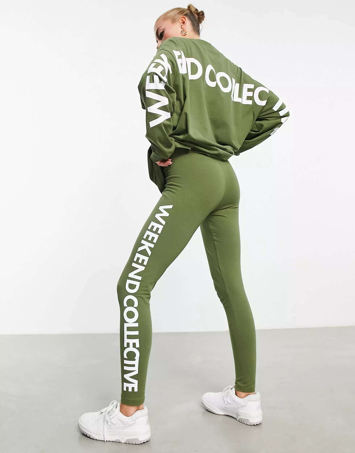 

Леггинсы цвета хаки ASOS Weekend Collective