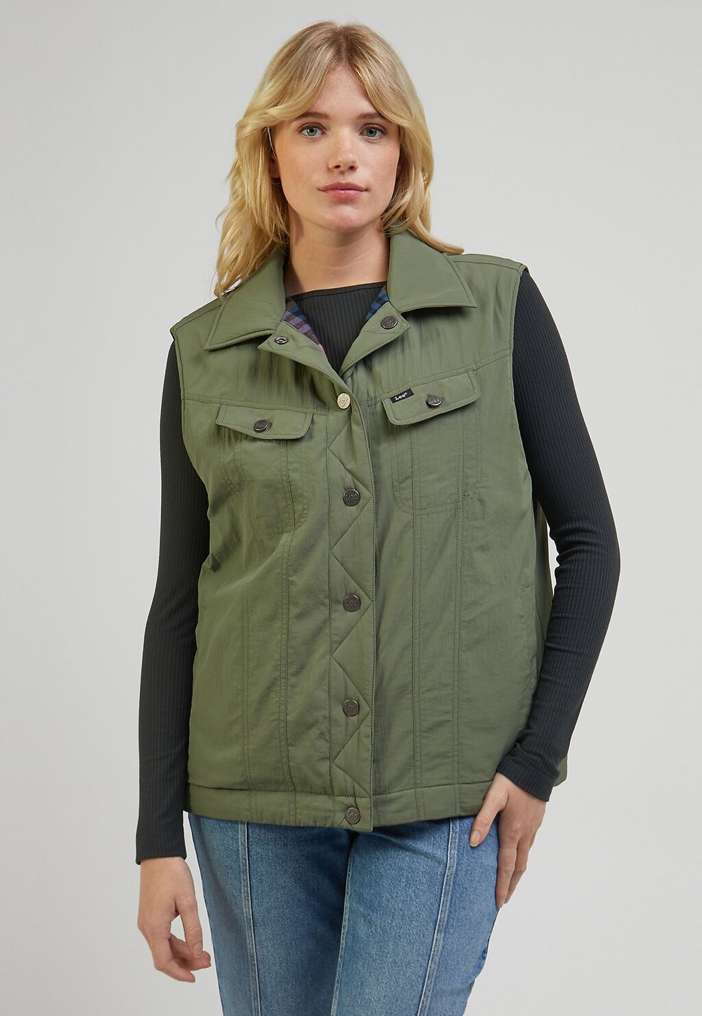 

Жилет Lee PADDED RIDER, цвет olive grove