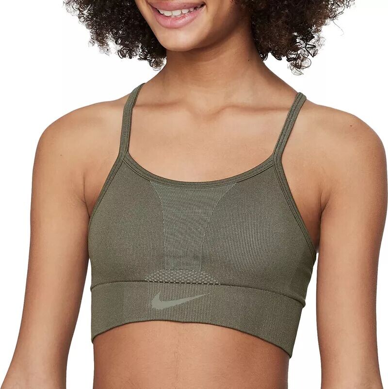 

Бесшовный спортивный бюстгальтер с низкой поддержкой Nike Dri-FIT Indy для девочек