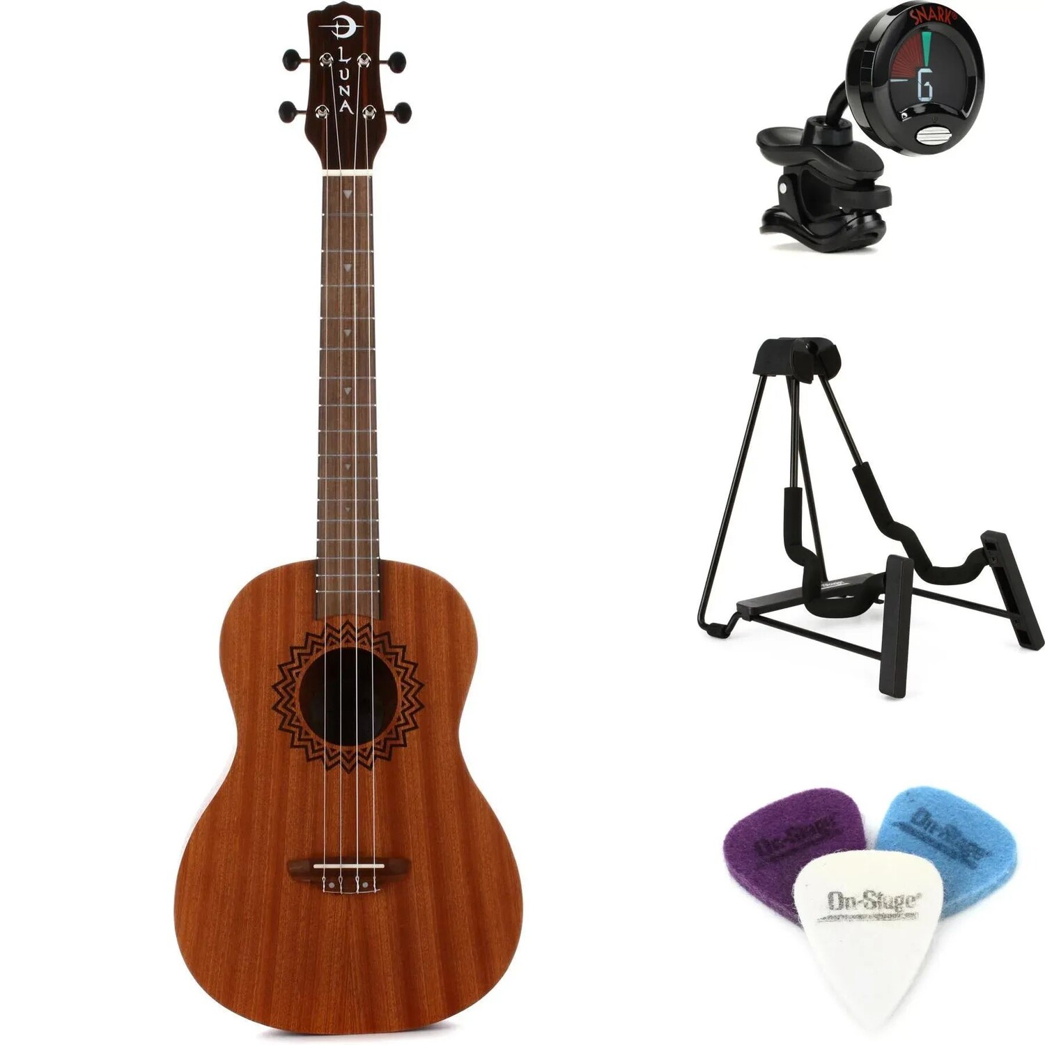

Luna Vintage Mahogany Baritone Набор предметов первой необходимости для укулеле — Satin Natural
