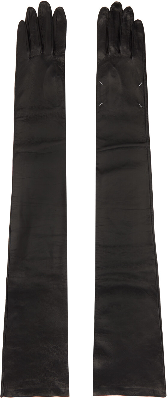 

Черные кожаные перчатки Maison Margiela