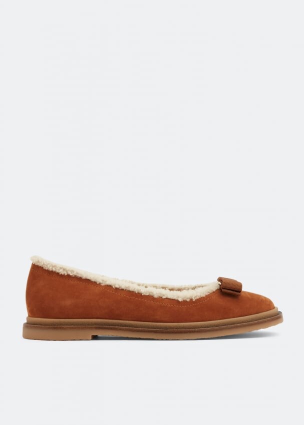 

Балетки Ferragamo Varina Winter, коричневый