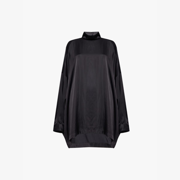 

Большой атласный топ с длинными рукавами Rick Owens, черный
