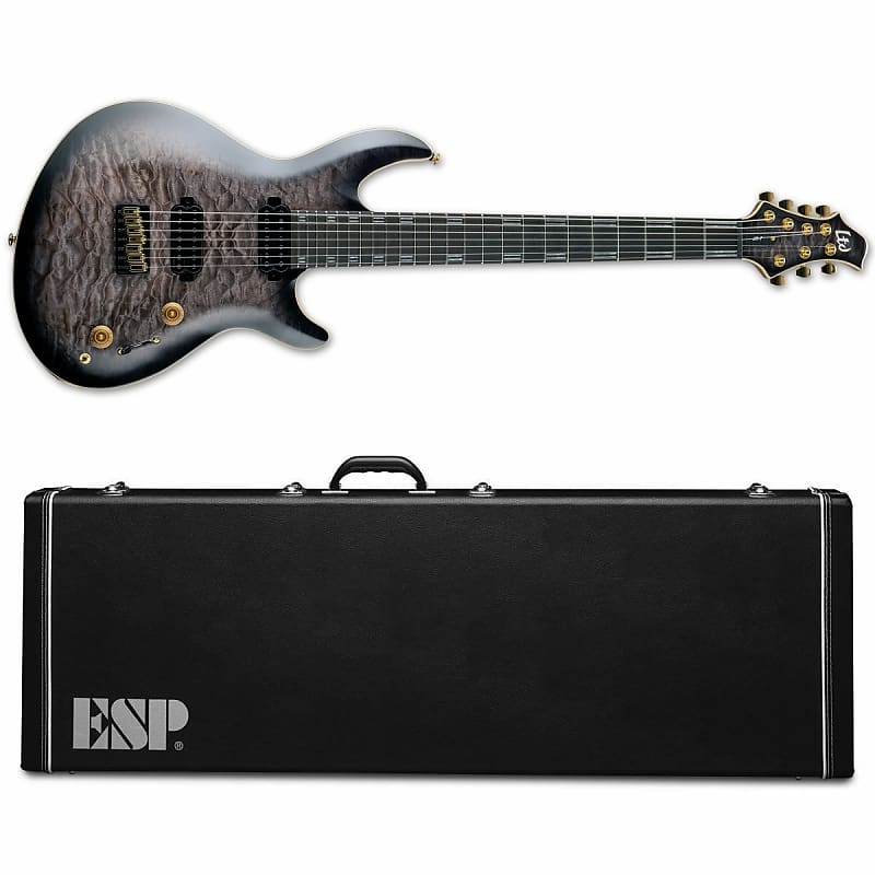 цена Электрогитара ESP LTD JR-7 Javier Reyes 7-String Electric Guitar Quilted Maple Faded Blue Sunburst + ESP Hard Case BRAND NEW JR7